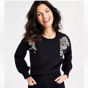 Women's Embellished Shoulder Sweater